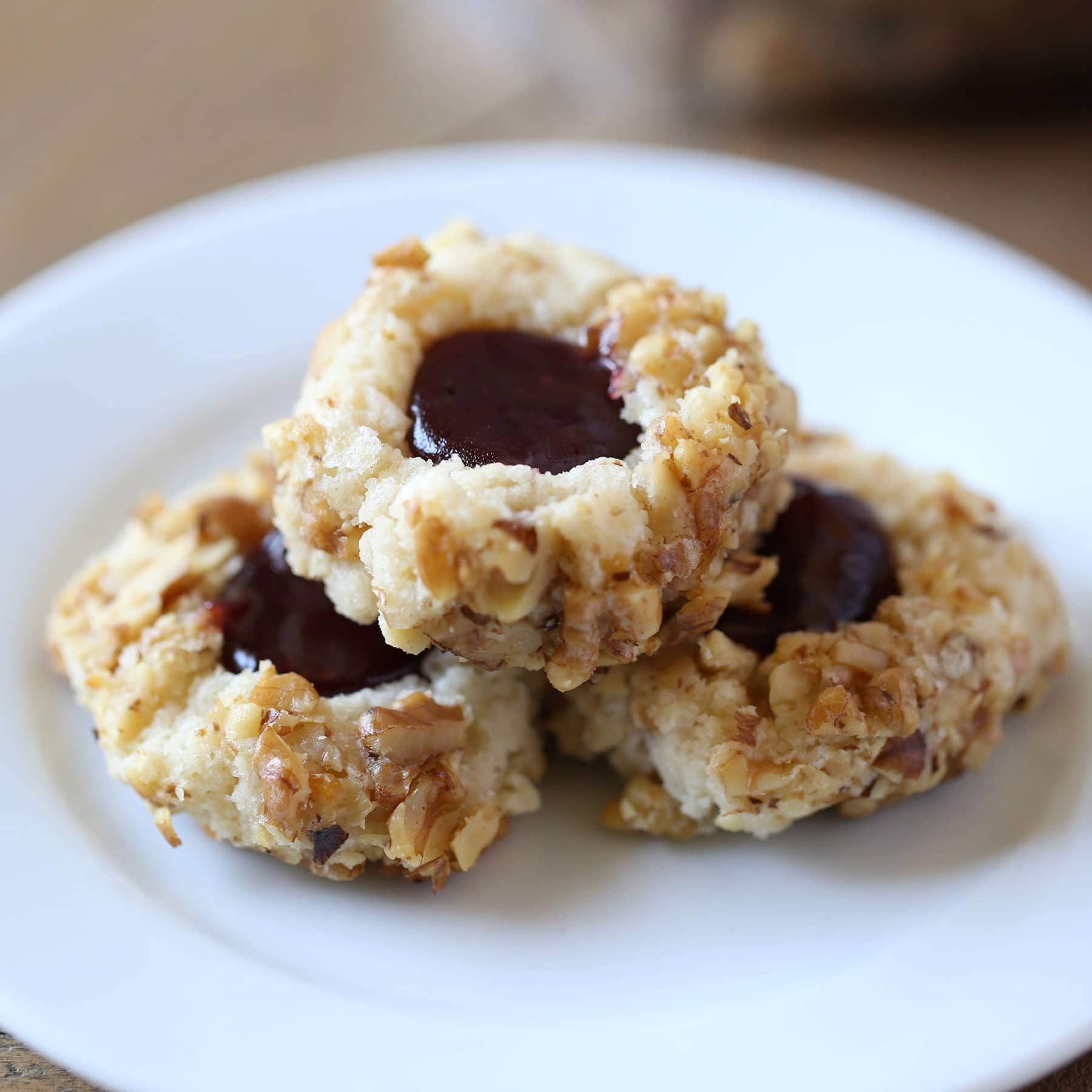Raspberry Walnut Thumbprint Cookies Handle the Heat