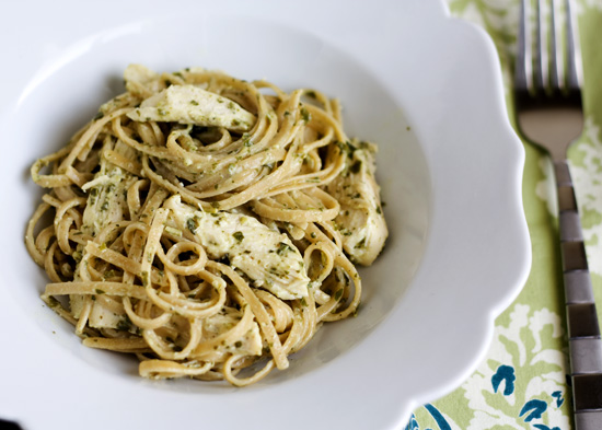 Chicken Fettuccine With Pesto Cream Sauce