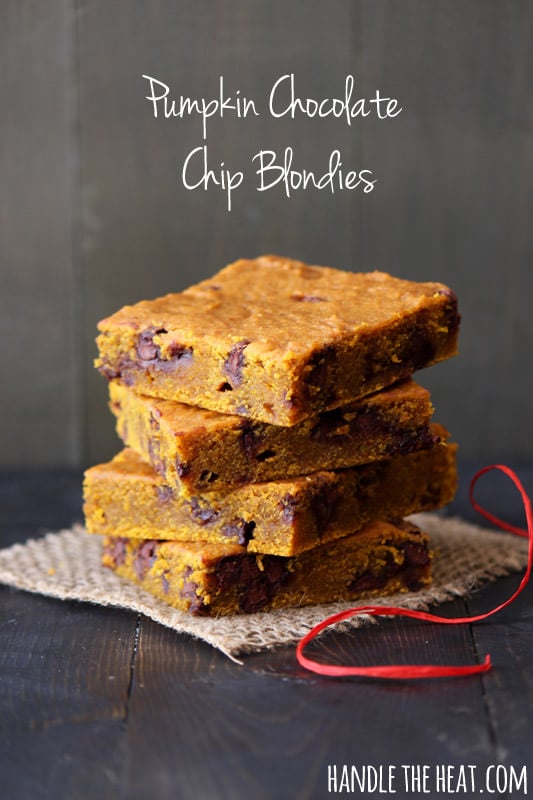 Pumpkin Chocolate Chip Blondies from Handle the Heat @handleheat