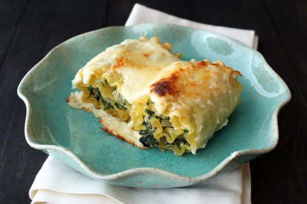 Spinach Artichoke Lasagna Roll Ups - way quicker and easier than regular lasagna!