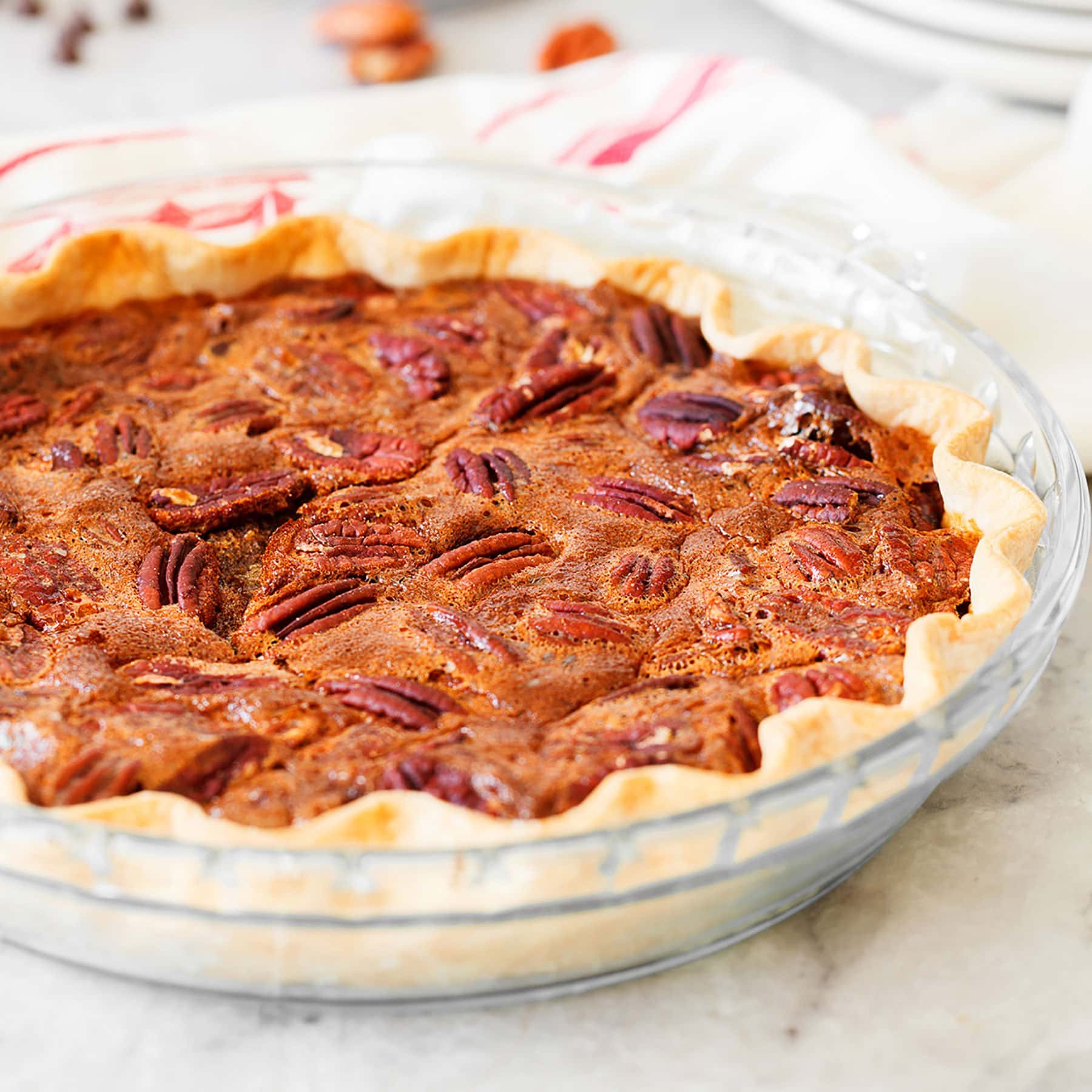 chocolate pecan pie handle