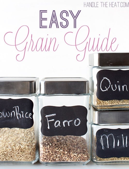 Easy Grain Guide with everything you need to know to get healthy with grains and how to prepare them!