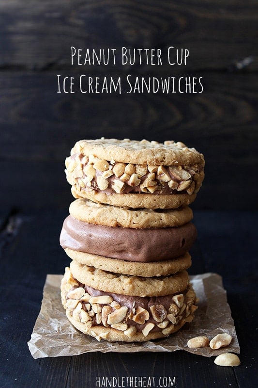 Peanut Butter Cup Ice Cream Sandwiches