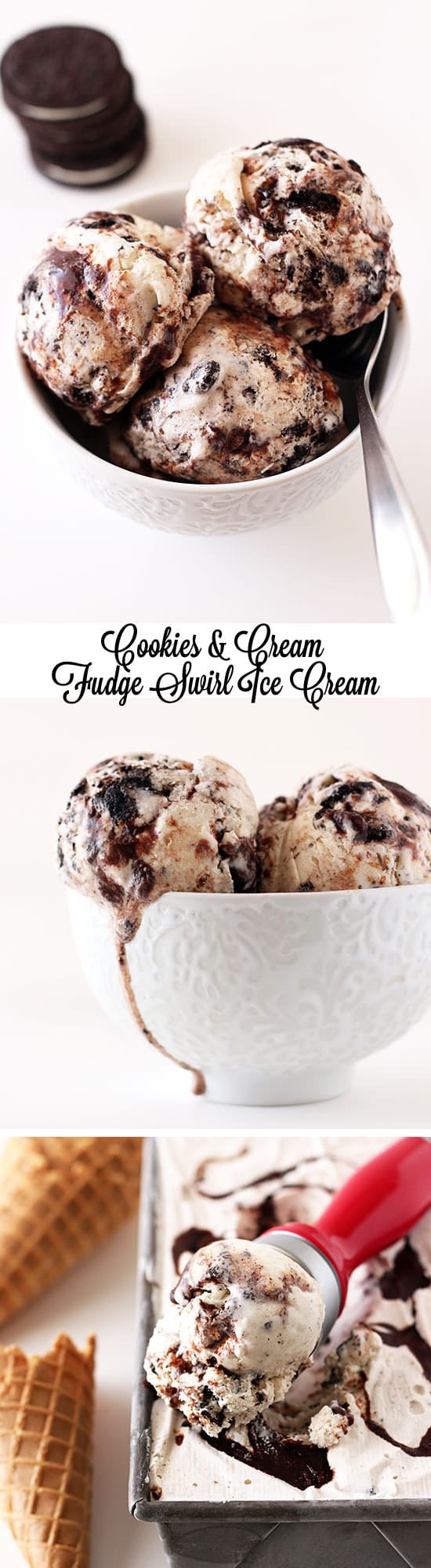 Cookies and Cream Fudge Swirl Ice Cream