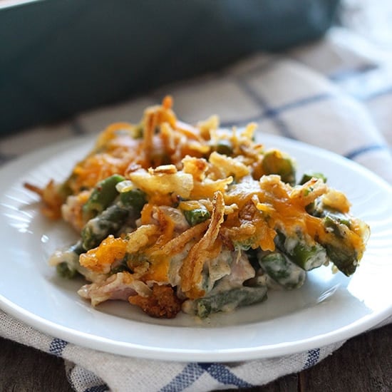 Cheesy Green Bean Casserole with Bacon - Handle the Heat