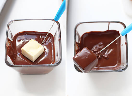 How to make Chocolate Covered Cheesecake Bites