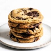 Stack of cookies on a plate