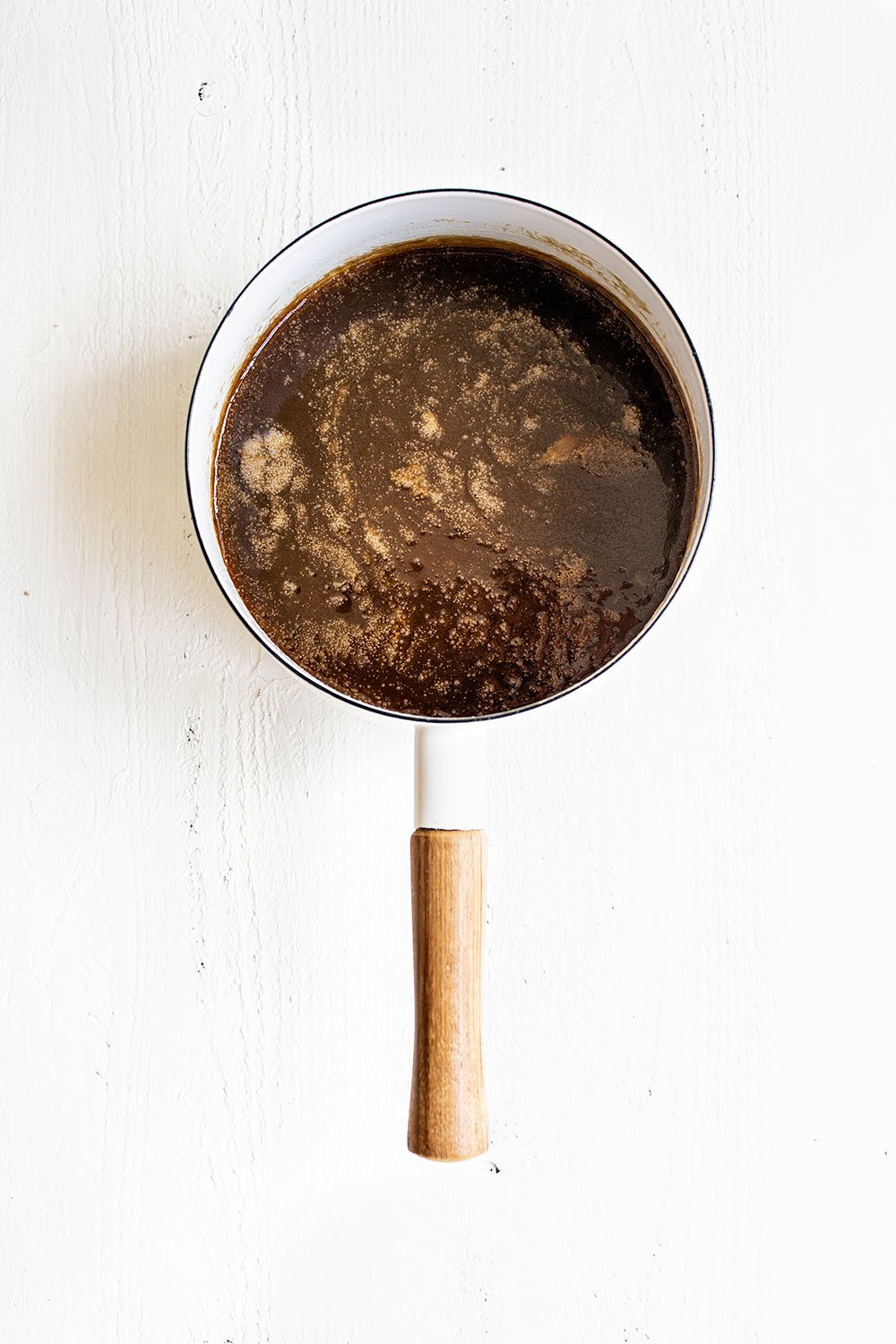 Hot Butterscotch sauce in saucepan