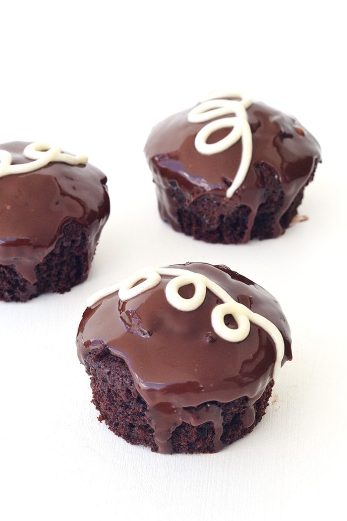 Homemade Ding Dong Chocolate Cupcakes