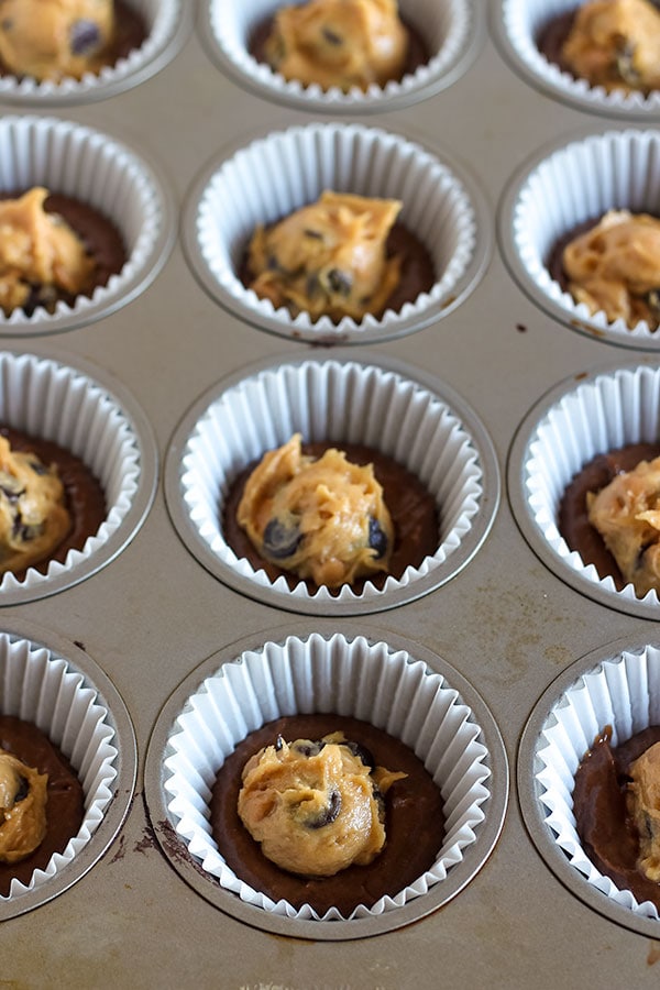 Peanut Butter Cheesecake Stuffed Chocolate Cupcakes Handle the Heat