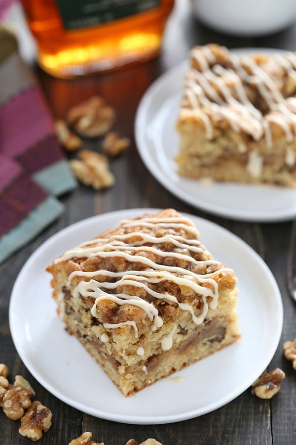 Maple Walnut Coffee Cake is perfectly moist, light, and fluffy while bursting with fall-inspired flavors. Quick and easy recipe, no mixer required!