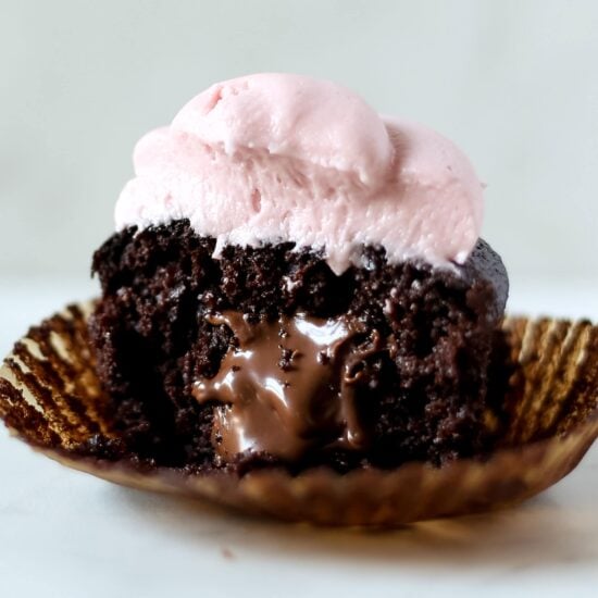 Nutella Stuffed Chocolate Raspberry Cuppakes