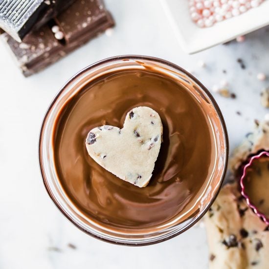 Chocolate Covered Cookie Dough Hearts
