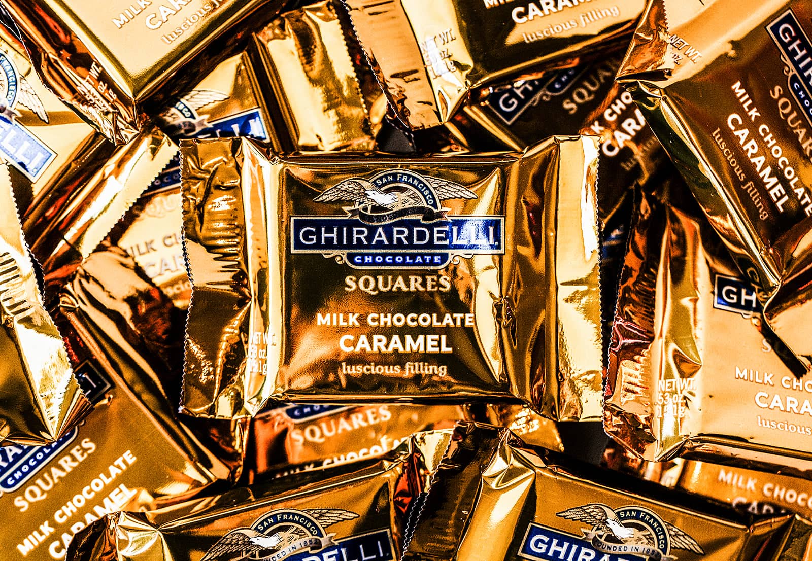 Ghirardelli Milk Chocolate and Caramel SQUARES