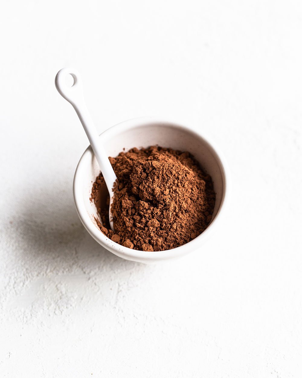 High fat Dutch process cocoa powder in a bowl